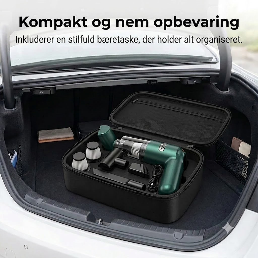 Kraftfuld Ledningsfri Bilstøvsuger | Kompakt & Høj Sugeevne