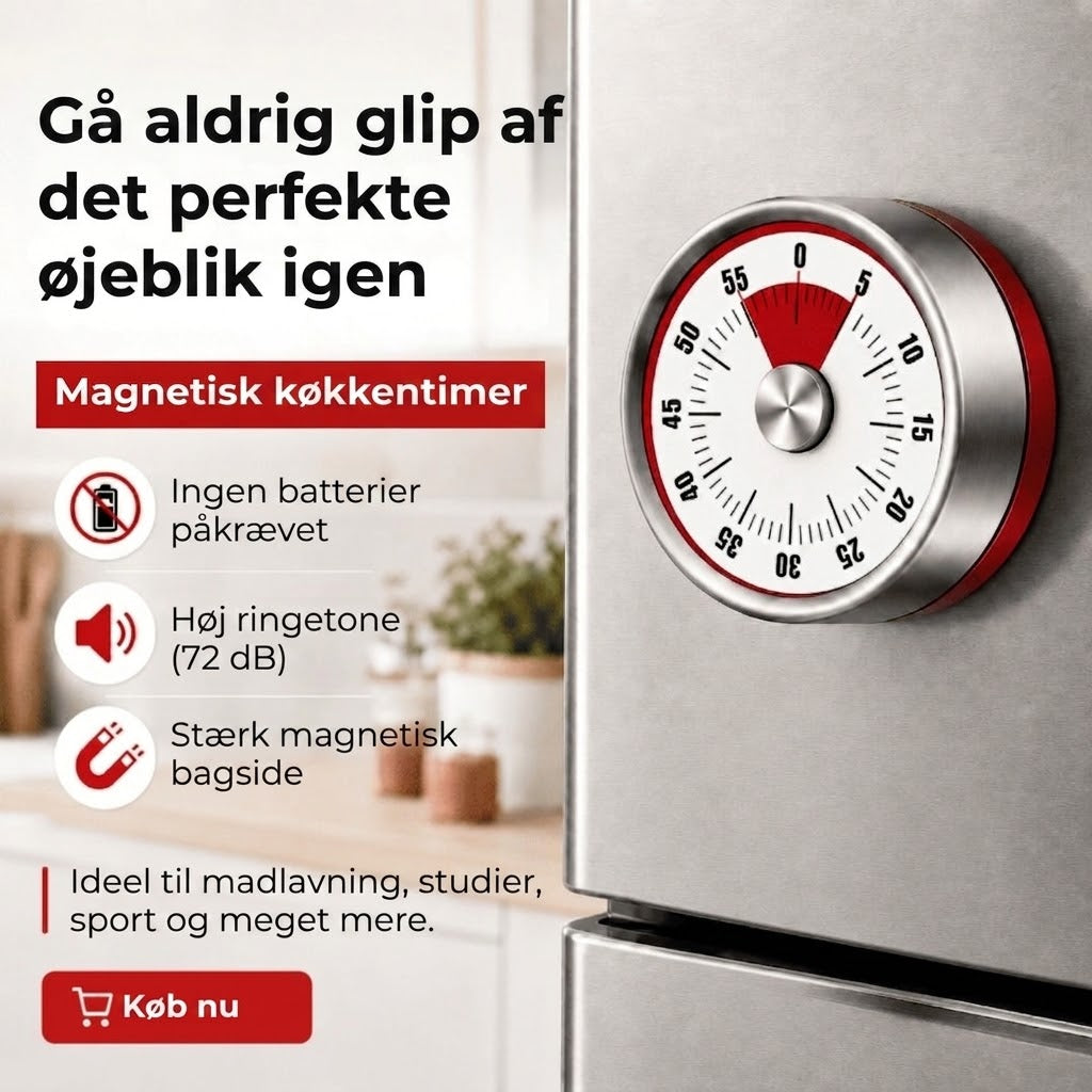 OmniLiving™ Magnetisk Mekanisk Minutur | Præcis Køkkentimer til Bagning & Tilberedning