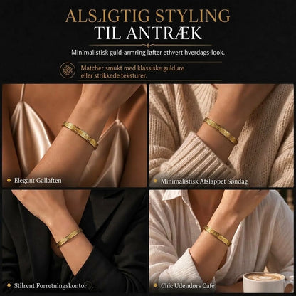 VaraLiving™ Armbånd i Titan og Rustfrit Stål – 18K Vakuumforgyldt med Forudgraveret Tekst
