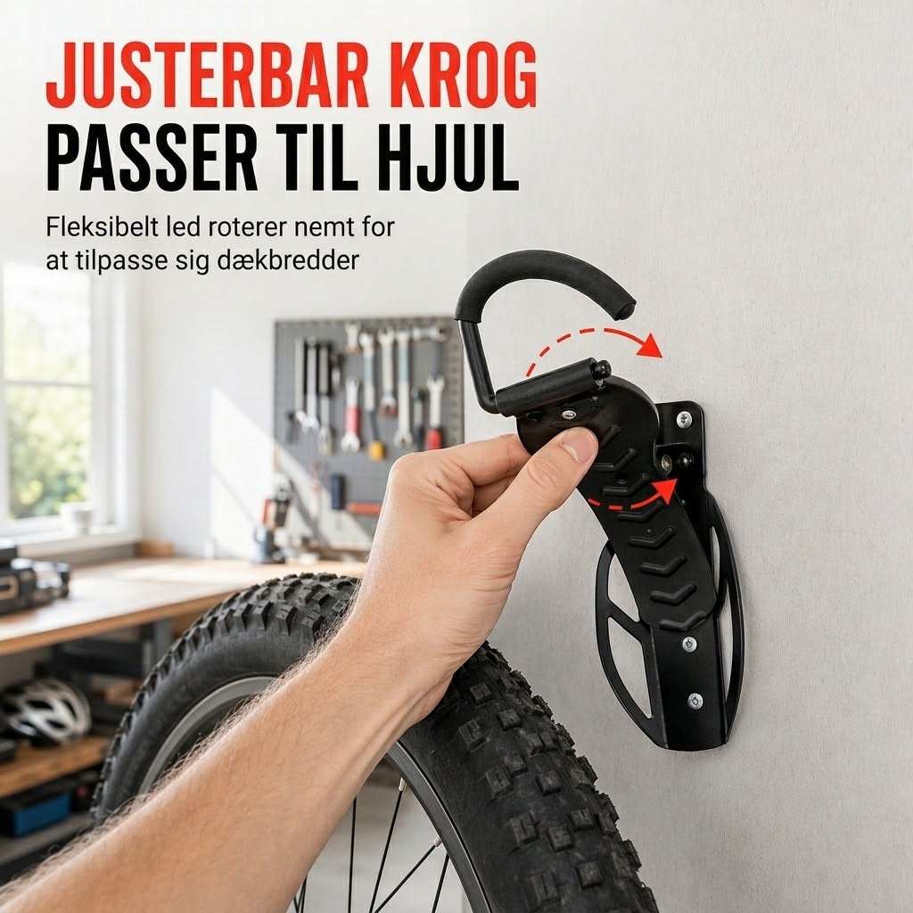 VaraLiving™ Universelt Vægophæng til Cykel – Pladsbesparende og Skånsom Vægcykelholder