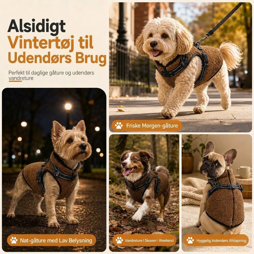 VaraLiving™ Varm Vinterfrakke til Hunde med Refleksstriber – Til Små og Mellemstore Hunde