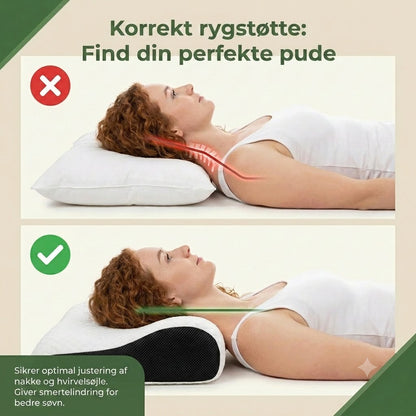 AuraRest™ Ergonomisk Nakkepude Mod Nakke- og Rygsmerter | Cervikal Støttepude til Bedre Søvn