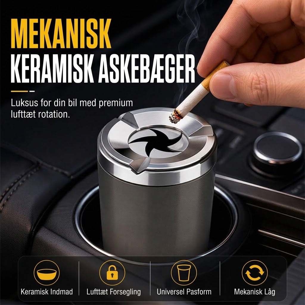 OmniLiving™ Roterende Askebæger til Bilen | Brandsikker Keramisk Foring