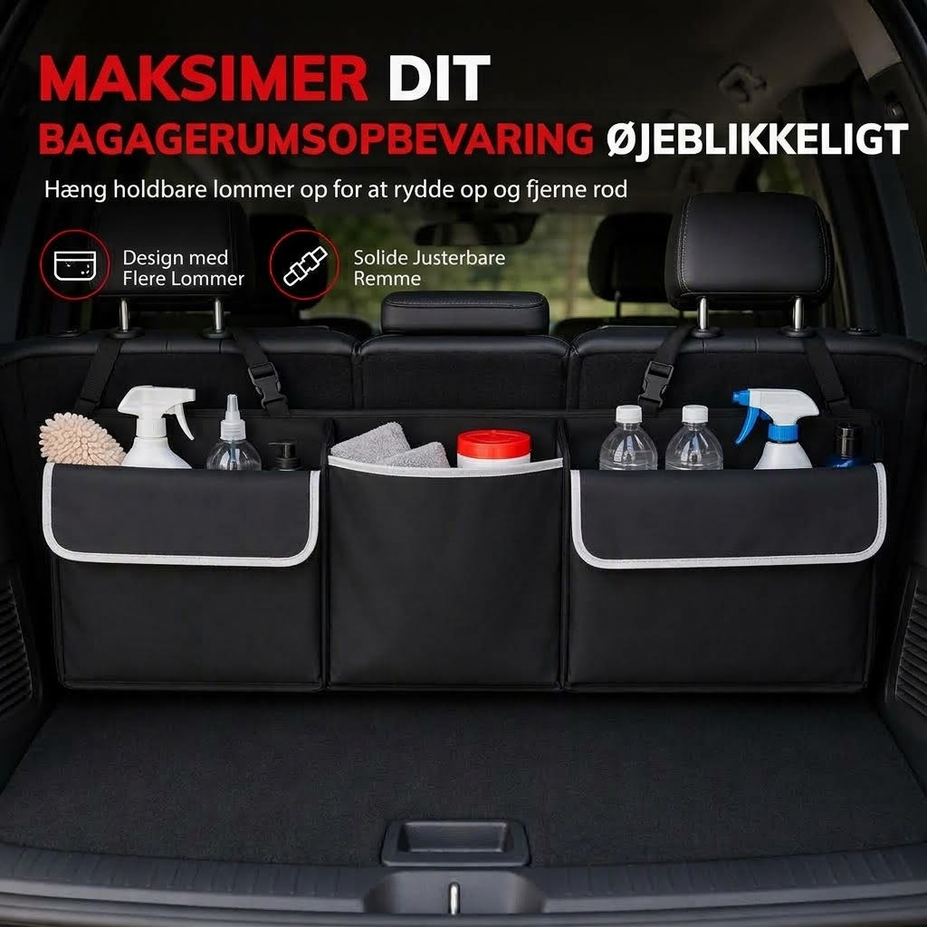 OmniLiving™ Hængende Bagagerumsarrangør til Bil | Slidstærkt Oxford Stof