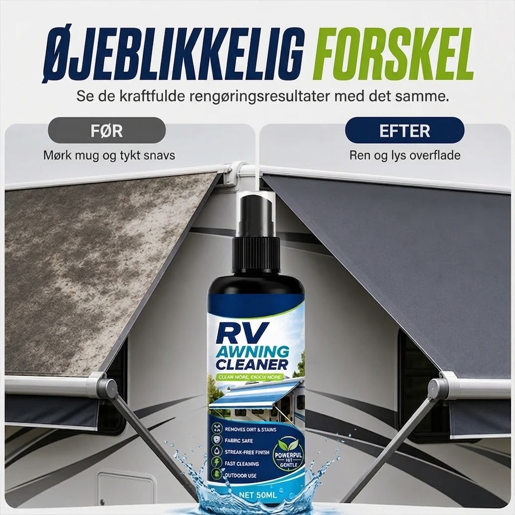 ProShield™ Kraftfuld Markiserens Spray til Campingvogn | Effektiv mod Skimmel & Snavs