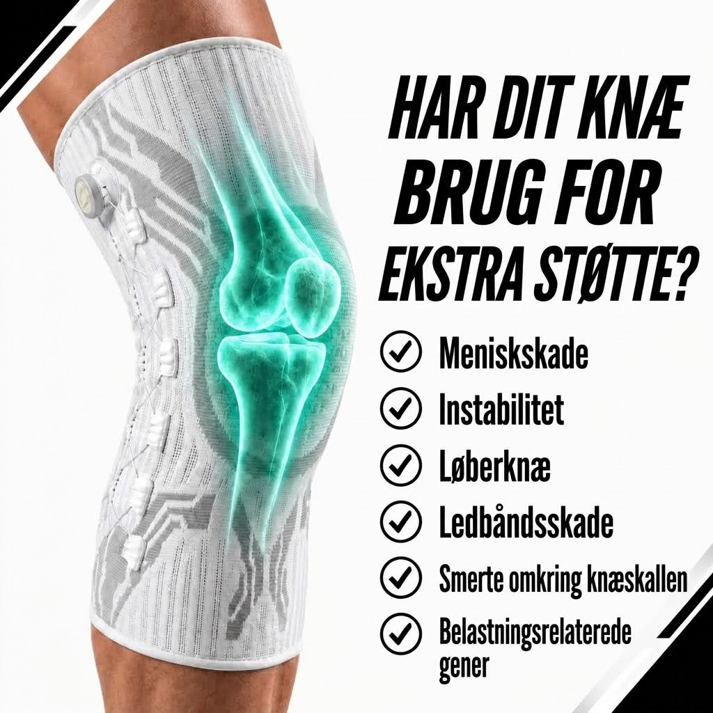 OmniLiving™ Justerbar Knæbandage med Præcisionsknap | Professionel Knæstøtte & Genoptræning