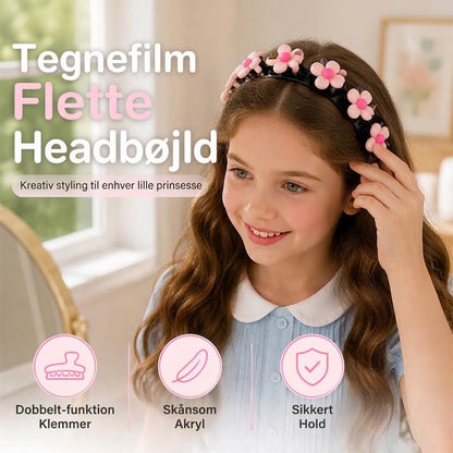 OmniLiving™ Tegneserie Hårbøjle med Flette-Clips til Piger | 13 Søde Designs