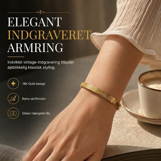 VaraLiving™ Armbånd i Titan og Rustfrit Stål – 18K Vakuumforgyldt med Forudgraveret Tekst
