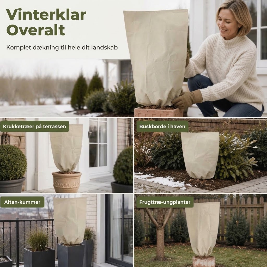 OmniLiving™ Frostcover til Planter | Slidstærkt Non-Woven Stof med Snøre