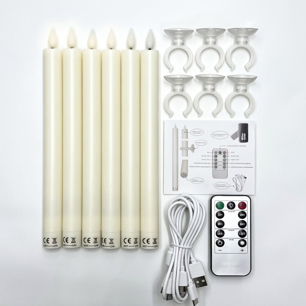 OmniLiving™ Smart Lysstyret LED Stearinlys med Timer | Flammeløse Levende Lys