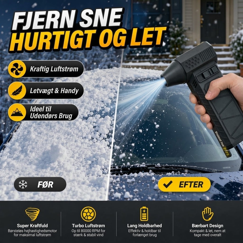 FISHING™ Bærbar Håndholdt Turbo Blæser | Kraftig Luftblæser til Rengøring & Bildekning