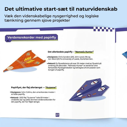 VaraLiving™ Kreativt DIY Papirfly Sæt (16 stk.) – Farverige Folde-Papirflyver med Forskellige Design til Børn