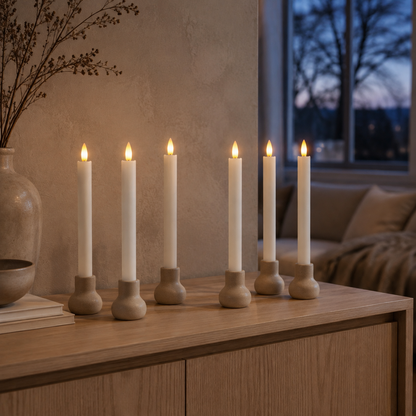 OmniLiving™ Smart Lysstyret LED Stearinlys med Timer | Flammeløse Levende Lys