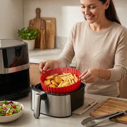 OmniLiving™ Genanvendelig Silikoneform til Airfryer (3-Pak) | Non-stick & BPA-fri Airfryer Liner