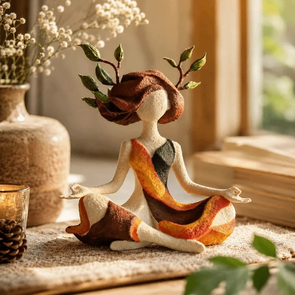 OmniLiving™ Fredfyldt Meditationsfigur | Zen Indretning & Roligt Sind til Hjemmet