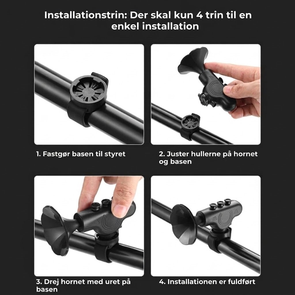 NovaPulse™ 120 dB Elektrisk Cykelhorn med USB | Vandtæt & Genopladelig Ringeklokke
