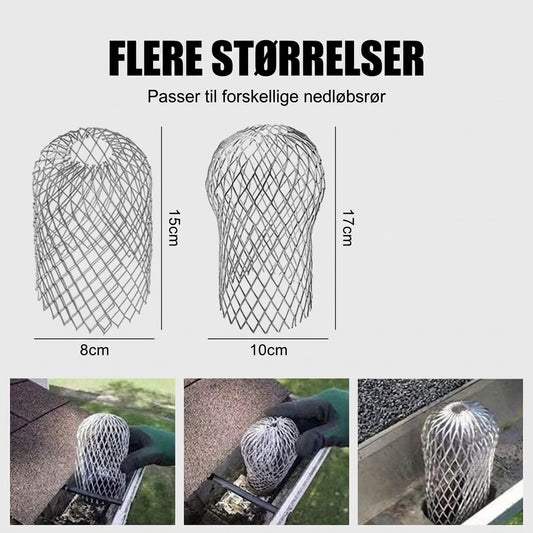 VaraLiving™ Tagrende Tagrenderet Filter og Nedløbsrist i Aluminium – Effektiv Beskyttelse mod Blade og Snavs