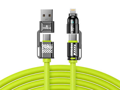 FISHING™ 240W Multi-Opladningskabel | USB-C & Lightning Universal