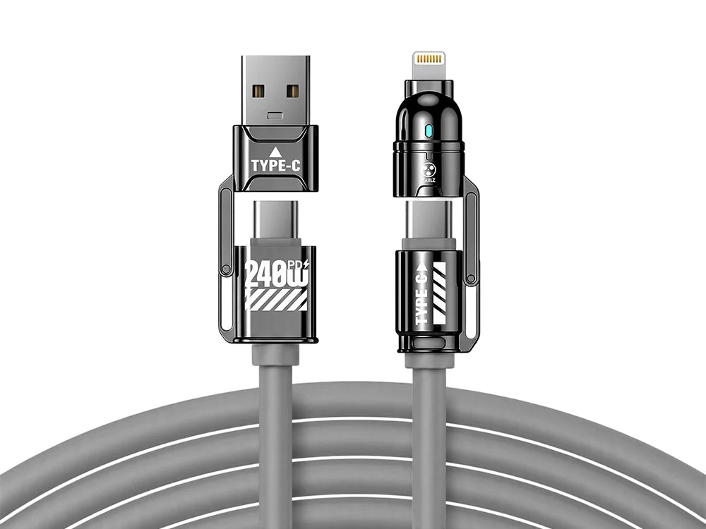 FISHING™ 240W Multi-Opladningskabel | USB-C & Lightning Universal