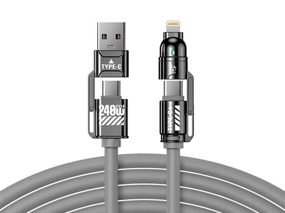 FISHING™ 240W Multi-Opladningskabel | USB-C & Lightning Universal