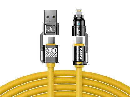 FISHING™ 240W Multi-Opladningskabel | USB-C & Lightning Universal