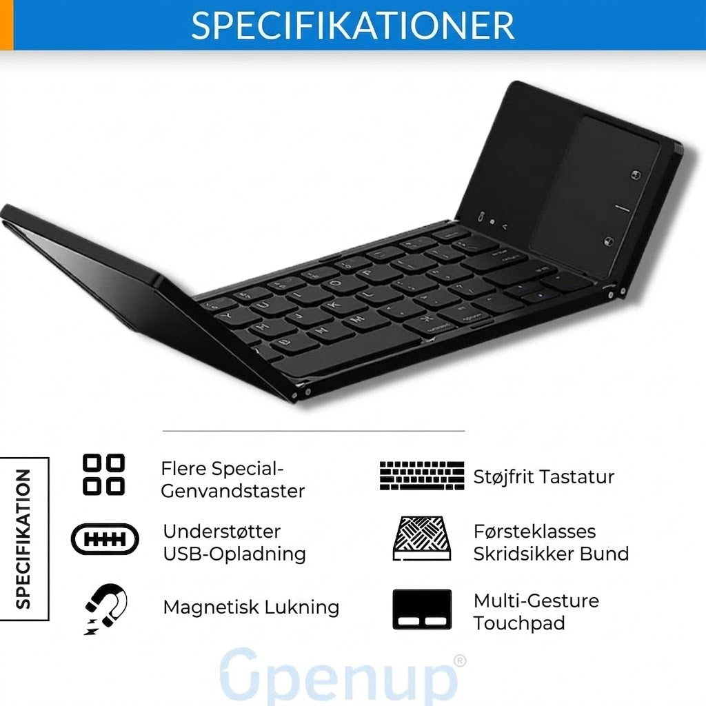 SilkEase™ Sammenfoldeligt Trådløst Bluetooth Tastatur | Universelt & Bærbart Minitastatur