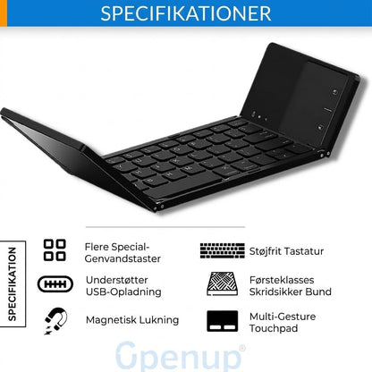 SilkEase™ Sammenfoldeligt Trådløst Bluetooth Tastatur | Universelt & Bærbart Minitastatur