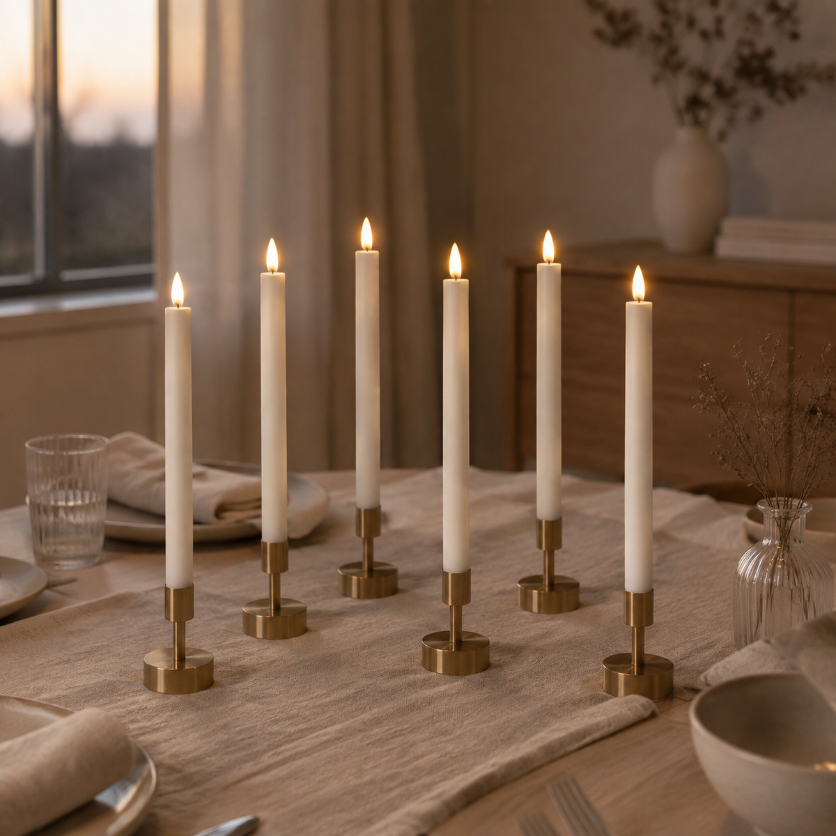 OmniLiving™ Smart Lysstyret LED Stearinlys med Timer | Flammeløse Levende Lys