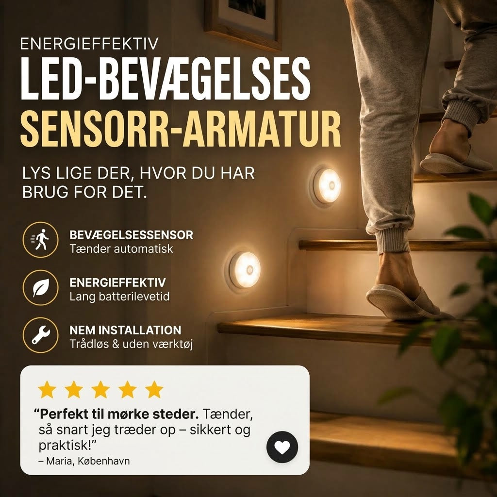 OmniLiving™ Energibesparende LED-Lys med Bevægelsessensor | Genopladelig & Magnetisk