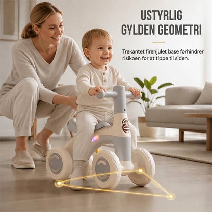 OmniLiving™ 4-Hjulet Balancecykel til Børn | Med Musik & LED-Lys