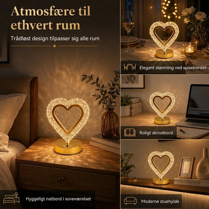 VaraLiving™ Geometrisk Krystal Natlampe med Touch – 3 Lysfarver og Genopladelig USB Stofstemning til Soveværelset