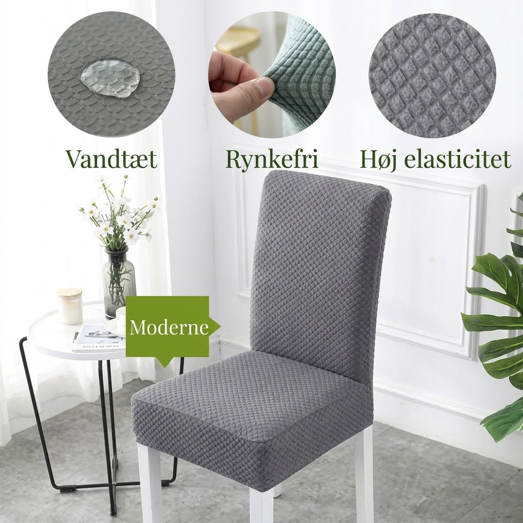 OmniLiving™ Vandtæt Elastisk Stolebetræk til Spisebordsstole | Anti-Glid & Pletafvisende