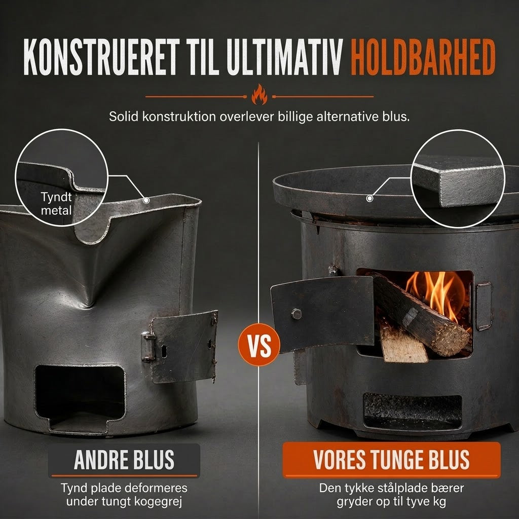 VaraLiving™ Bærbar Multifunktionel Trækulsovn til Camping – Kombineret Grill og Varmeovn til Udendørs Brug