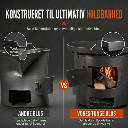 VaraLiving™ Bærbar Multifunktionel Trækulsovn til Camping – Kombineret Grill og Varmeovn til Udendørs Brug