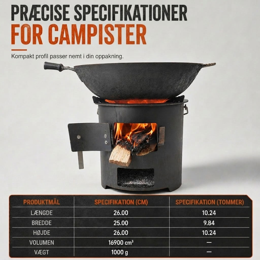 VaraLiving™ Bærbar Multifunktionel Trækulsovn til Camping – Kombineret Grill og Varmeovn til Udendørs Brug