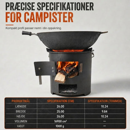 VaraLiving™ Bærbar Multifunktionel Trækulsovn til Camping – Kombineret Grill og Varmeovn til Udendørs Brug