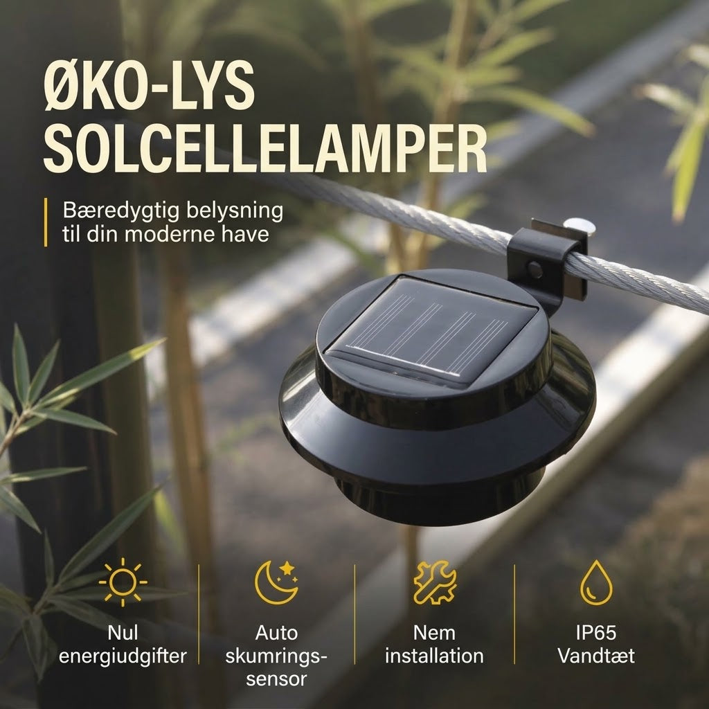OmniLiving™ Vandtæt Solcelle LED-Lampe til Udhæng & Væg | IP65 & Solenergi