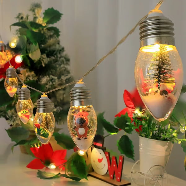 VaraLiving™ Jule LED Pære Lyskæde – Hyggelig Julebelysning til Juletræ, Vindue og Udendørs Have