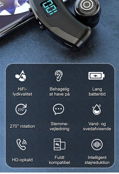 VaraTech™ Trådløse Ear-Hook Bluetooth Hovedtelefoner med LED Digital Display – Ergonomiske Sportshovedtelefoner med Lang Batterilevetid