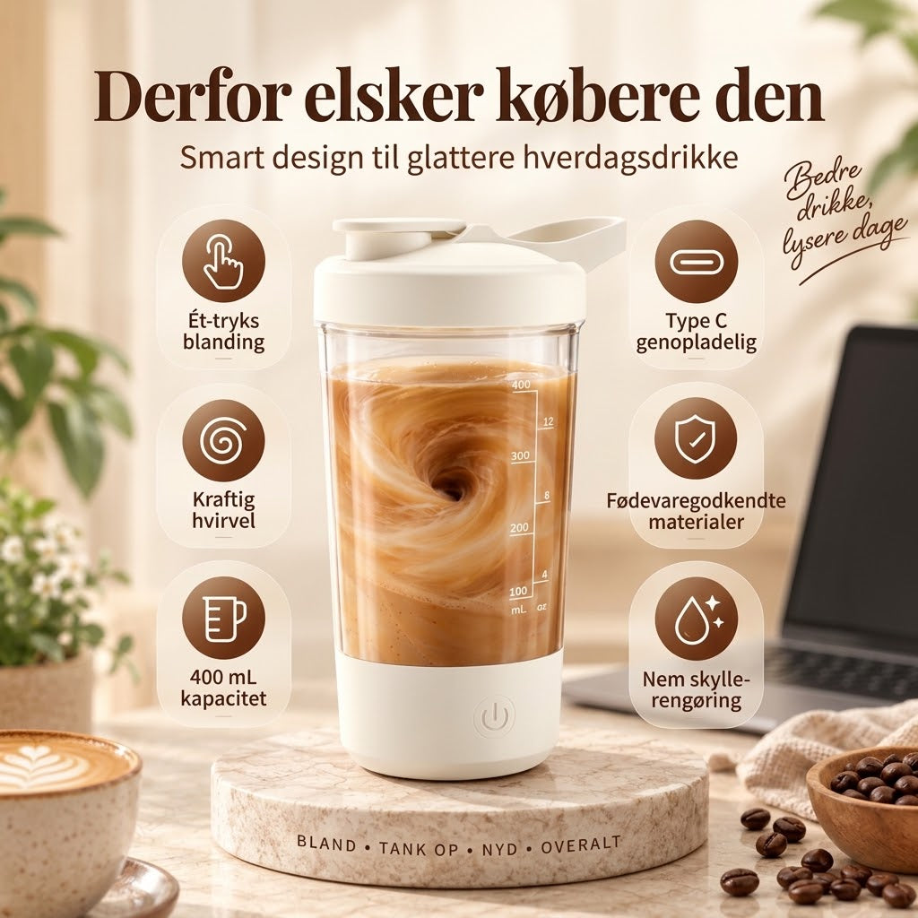 OmniLiving™ Automatisk Magnetisk Rørekrus | Selvrørende Kop i Rustfrit Stål