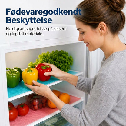OmniLiving™ Vandtæt Måtte til Køleskab | Skridsikker & Fødevaresikker Hyldebeskyttelse