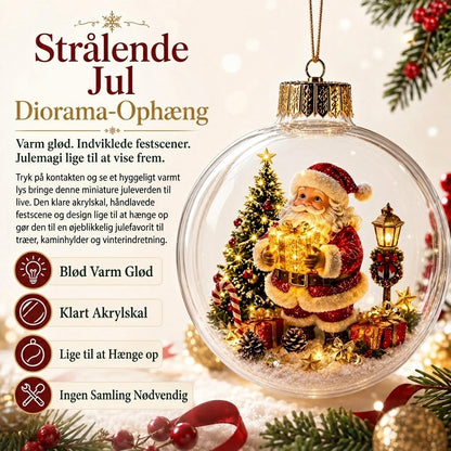 OmniLiving™ Lysende Jule-Diorama Dekoration | Miniatyr Vinterverden med LED-Lys