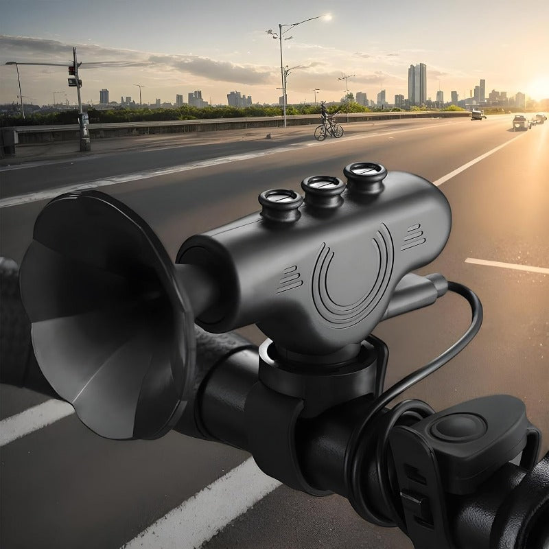 NovaPulse™ 120 dB Elektrisk Cykelhorn med USB | Vandtæt & Genopladelig Ringeklokke
