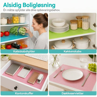 OmniLiving™ Vandtæt Måtte til Køleskab | Skridsikker & Fødevaresikker Hyldebeskyttelse