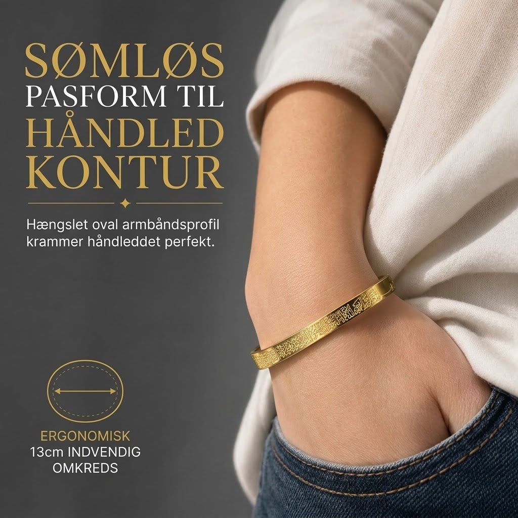 VaraLiving™ Armbånd i Titan og Rustfrit Stål – 18K Vakuumforgyldt med Forudgraveret Tekst
