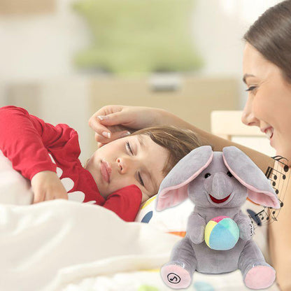 AuraCare™ Interaktiv Syngende Elefant | Titte-Bø Bamse med Bevægelige Ører til Babyer
