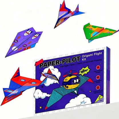 VaraLiving™ Kreativt DIY Papirfly Sæt (16 stk.) – Farverige Folde-Papirflyver med Forskellige Design til Børn