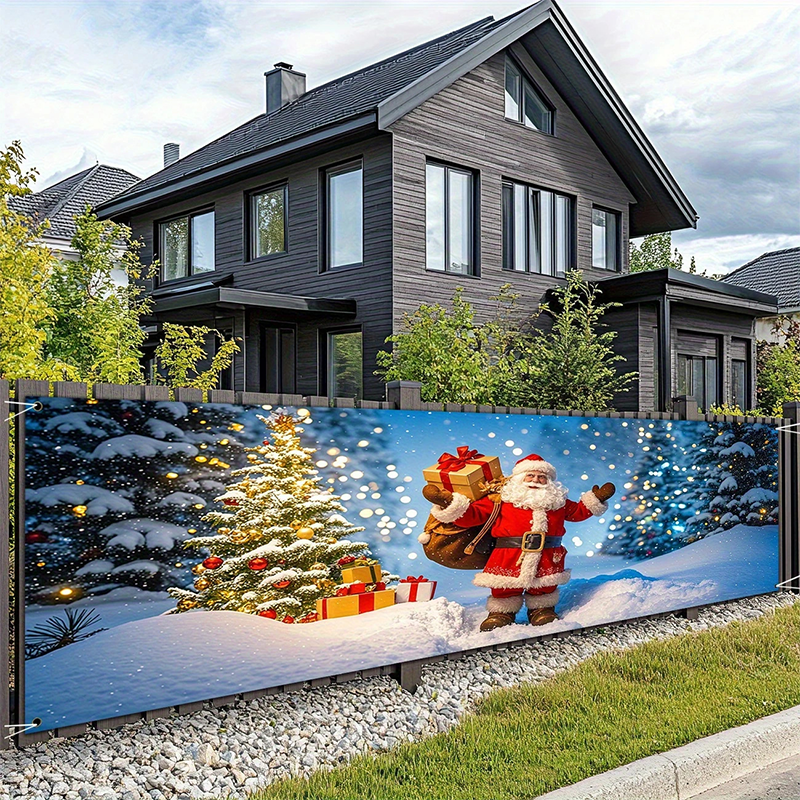 OmniLiving™ Stort Udendørs Julebanner "Glædelig Jul" | Vejrbestandig Havedekoration