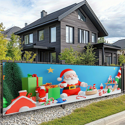 OmniLiving™ Stort Udendørs Julebanner "Glædelig Jul" | Vejrbestandig Havedekoration