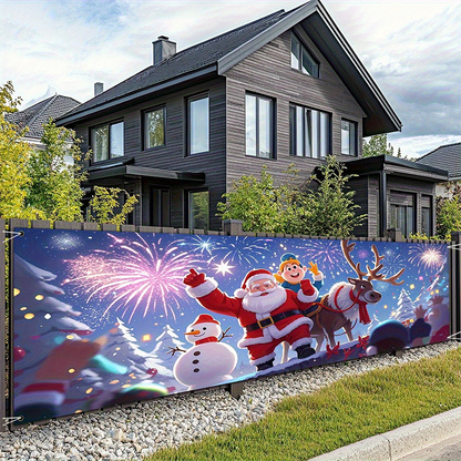 OmniLiving™ Stort Udendørs Julebanner "Glædelig Jul" | Vejrbestandig Havedekoration